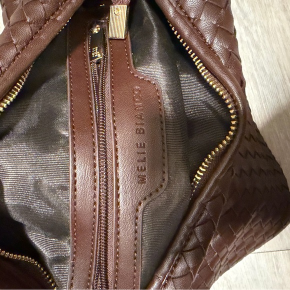 Melie Bianco Chocolate Woven Handbag - Picture 3 of 4